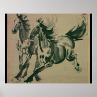 Chinees schilderij van 2 paarden