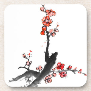 Chinees schilderij van bloemen, bloesem bier onderzetter