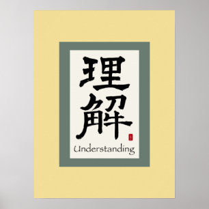 Chinees schuifsymbool voor begrip poster