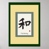Chinees scrollsymbool voor harmonie poster (Voorkant)