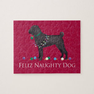 Chinees Shar Pei Feliz Naughty Dog-kerstontwerp Legpuzzel