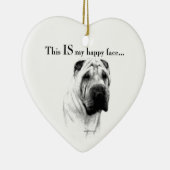 Chinees Shar Pei Happy Face Keramisch Ornament (Rechts)