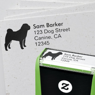 Chinees Shar Pei Silhouette Return-adres Zelfinktende Stempel