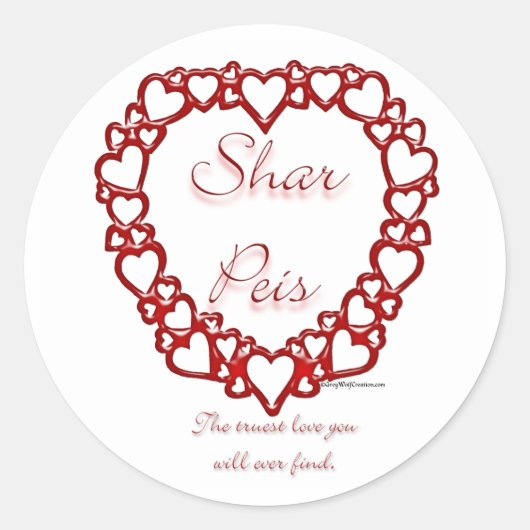 Chinees Sharpei Ware Liefde - Sticker (Voorkant)