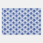 Chinees  Shell Blauw en Wit Patroon Inpakpapier Vel (Voorkant)
