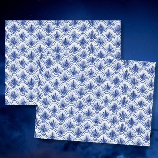 Chinees  Shell Pattern Blue en White Tissuepapier