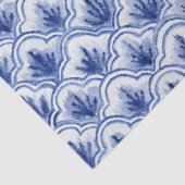 Chinees  Shell Pattern Blue en White Tissuepapier (Detail)
