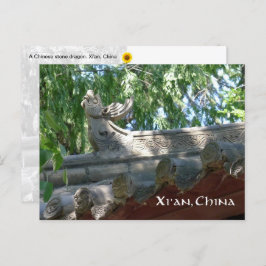 Chinees steendraak, Xi'an, China - briefkaart