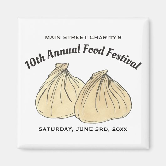 Chinees Sum Shumai Dumplings Food Festival Magneet (Voorkant)