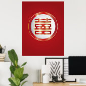 Chinees Symbool voor dubbel geluk Poster (Thuiskantoor)