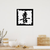 Chinees symbool voor geluk poster (Keuken)