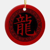 Chinees symbooljaar van de draak RBR Keramisch Ornament (Voorkant)