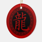 Chinees symbooljaar van de draak RBR Keramisch Ornament (Links)