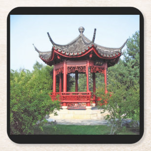 Chinees theehuisonderzetter vierkante kartonnen onderzetter