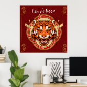 Chinees thema Tiger Editable Poster (Thuiskantoor)
