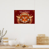 Chinees thema Tiger Editable Poster (Keuken)