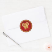 Chinees Tortelduifjes Dubbel Geluk Bruiloft Ronde Sticker (Envelop)
