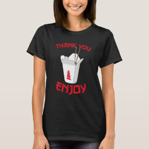 Chinees Uitlevervoedsel Dank je wel de Aziatische T-shirt