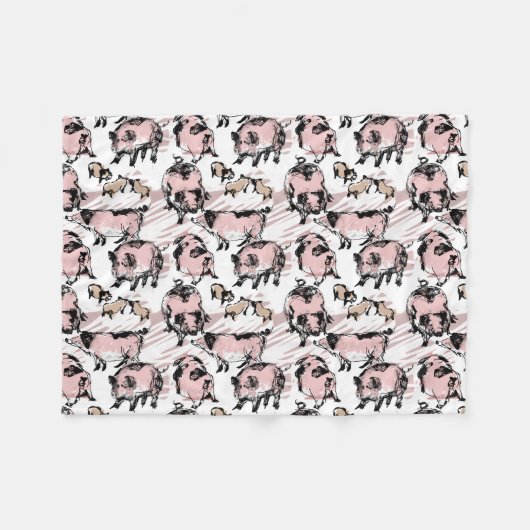 Chinees Varkenshyjaar Verjaardag Oorspronkelijke t Fleece Deken (Voorkant (Horizontaal))