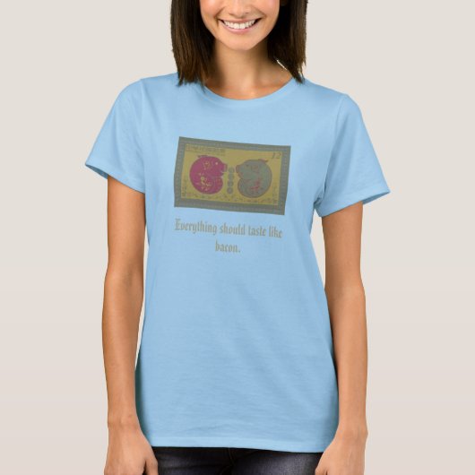 Chinees varkensstempel, alles moet proeven als... t-shirt (Voorkant)