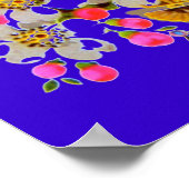 Chinees ventilatorblauw Poster (Hoek)