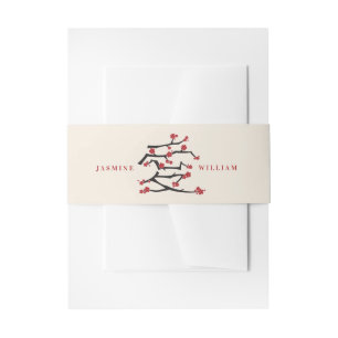 Chinees Verloving van de Rode Cherry Blossom Uitnodigingen Wikkel