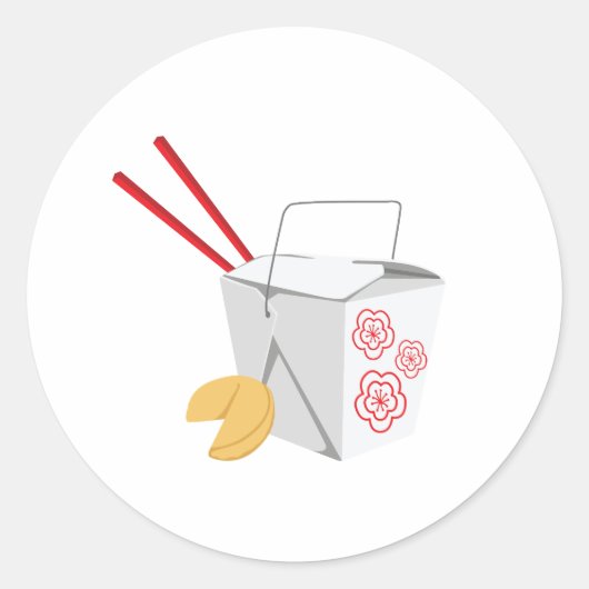 Chinees voedsel ronde sticker (Voorkant)