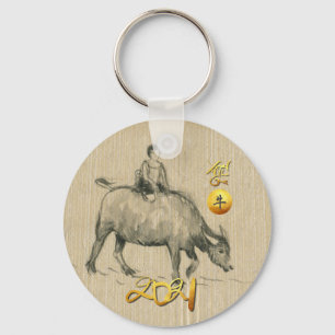 Chinees waterbuffelkind Ox 2021 RK Sleutelhanger