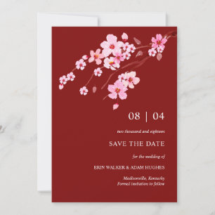 Chinees Waterverf Kersenbloesem Save The Date