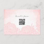 Chinees Waterverf Pioen Bruiloft RSVP met QR Code (Achterkant)