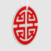 Chinees welvaartssymbool rood ornament (voorkant)