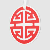 Chinees welvaartssymbool rood ornament (voorkant)