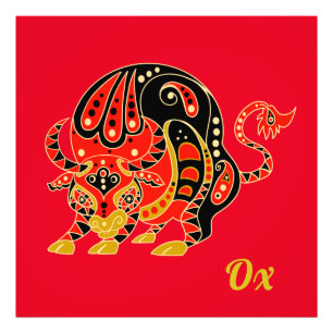 Chinees Zodiab-teken - Ox Foto Afdruk