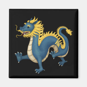 Chinees Zodiac Dragon Astrologie teken zwart Magneet