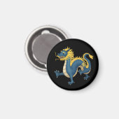Chinees Zodiac Dragon Astrologie teken zwart Magneet (Voorkant / Achterkant)