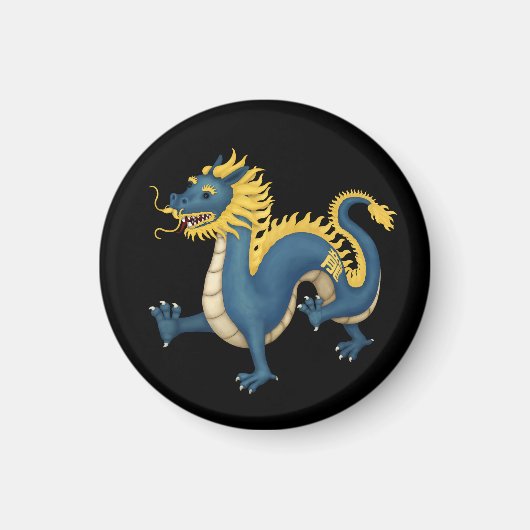 Chinees Zodiac Dragon Astrologie teken zwart Magneet (Voorkant)