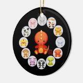 Chinees Zodiac-jaar van de draak Keramisch Ornament (Links)