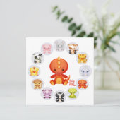 Chinees Zodiac-jaar van de Drakenpartij Kaart (Staand voorkant)