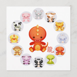 Chinees Zodiac-jaar van de Drakenpartij Kaart