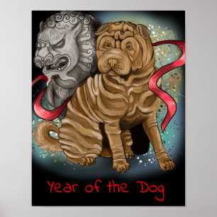 Chinees Zodiac-jaar van de hond Poster