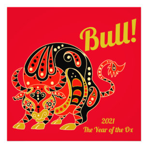Chinees Zodiac - Jaar van de Ox Foto Afdruk