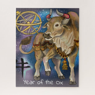 Chinees Zodiac-jaar van de Ox Legpuzzel