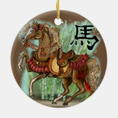 Chinees Zodiac-jaar van het paard Keramisch Ornament (Achterkant)