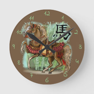 Chinees Zodiac-jaar van het paard Ronde Klok