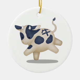 Chinees Zodiac Ox Cute Astrology Sign Keramisch Ornament