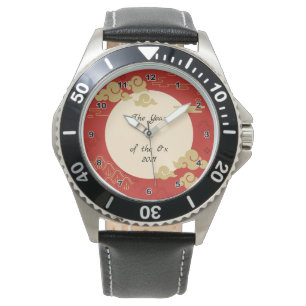 Chinees Zodiac Ox New age Modern Chic Mannen Horloge