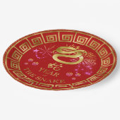 Chinees Zodiac Snake Red/Gold ID542 Papieren Bordje (Gekanteld)