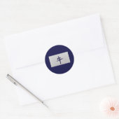 Chinees zodiumteken Ox blauw Ronde Sticker (Envelop)