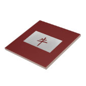 Chinees zodiumteken Ox rood Tegeltje (Zijkant)
