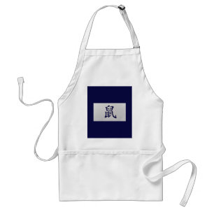Chinees zodiumteken Rat blauw Standaard Schort